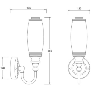 Burlington LED Bathroom Ornate Wall Light & Opal Glass Tube Shade